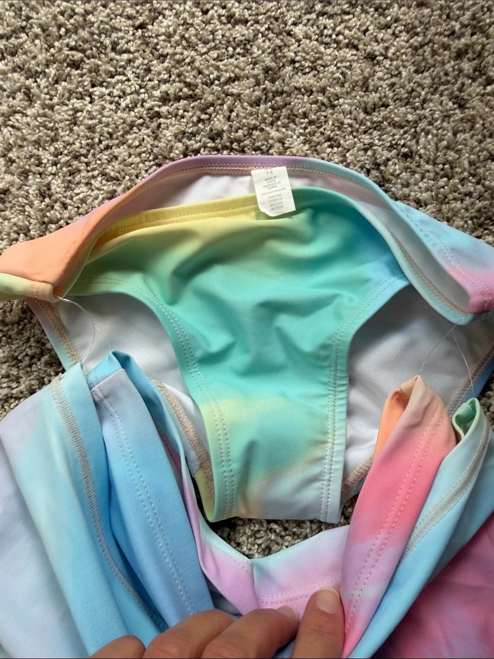 NWT Children's Place girls tie dye Long Sleeve Rash Guard, tankini, bikini